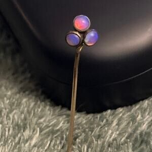 Antique Three Cabochon Opal Stick Pin